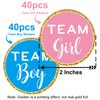 Mr.Mug Gold Gender Reveal Stickers- 80 Pack Team boy and Team Girl Baby Shower Sticker Labels, Perfect Gender Reveal Party Supplies, 2 Inch.