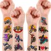 Dirt bike Temporary Tattoos Themed Birthday Party Supplies Decorations Favors 96 PCS 8 Sheets Cute Fake Tattoo Stickers Party Games For Children Kids Boys Girls School Gifts Rewards Home Activity
