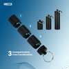 MEDCA Portable Keychain Pill Case Holder - Aluminium Alloy Mini Pill Organizer Case Container, Waterproof Mini Pill Box for Medication, Supplements, and Vitamins (Black+Matt Finished+2 Pack)
