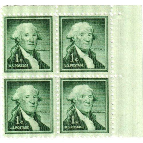 1954 George Washington Set of 4-1 ¢ Cent US Postage Stamps New US# 1031