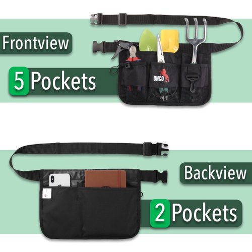 UNCO- Gardening Belt, Garden Tool Belts for Men, Waist Apron with Pockets, Construction, Carpenter Belt, for Men, Utility Belt Men