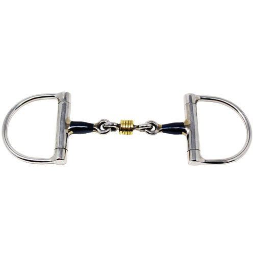 CHALLENGER Horse Sweet Iron 4-1/2" D-Ring Bit 3-Piece Dog Bone Mouth w/Rings 35615A