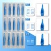 ATOMUS 50pcs Mixed Tattoo Needle Tips Disposable Plastic Assorted Tips 3RT, 5RT, 7RT, 9RT, 3DT, 5DT, 7DT, 9DT, 5FT, 7FT, Tattoo Round Flat/Magnum Diamond Tips (Mixed)