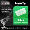 LEONTOOL 8Pcs Replacement Rubber Tips For Glass Breaking Pliers Flat Jaws Tips Key Fob Hardware 1 Inch Key Fob Pliers Attach Rubber Tips Stained Glass Supplies for Hardware Install Labor Day Gifts