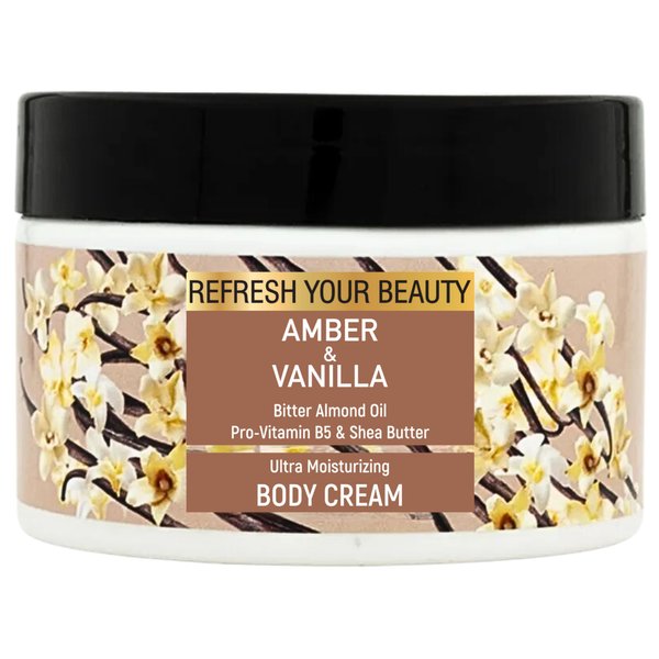 Oriense Rich Vanilla & Amber Body Cream - Bitter Almond Oil, Shea Butter, Glycerine, Panthenol and Vitamin-E provides Enhanced Nourishment - Nutrition-Rich Formula 8.4 fl oz