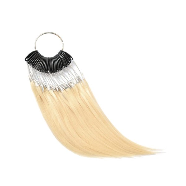 30 strands/set 100% Human Hair Color Swatches Testing Color Sample Rings for Human Hair Extensions and Salon Hairdressing Hair Dying Sample (Blonde)
