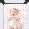 The Peanutshell Mini Crib Sheets Set for Girls, Pack & Play, Playard, Playpen, Mini Crib, 3 Pack, Pink Woodland Floral