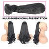 Matthia Long Ponytail Curly Hair Extensions Drawstring Ponytail for Black Women, 18inch Clip in Ponytails Hair Extensions Flipped ends Ponytail Hair Pieces for Women Fake Ponytail (1B#)