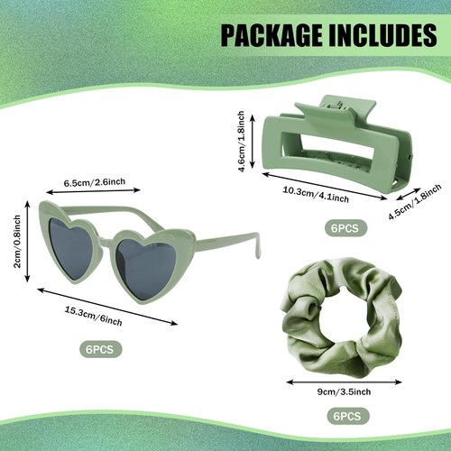 Whaline 18Pcs Sage Green Bridesmaid Proposal Gift Set Maid Matron of Honor Gift Hair Claw Clips Scrunchies Sunglasses for Wedding Bridal Shower Bachelorette Party Favors Supplies