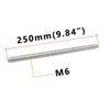 Feelers 304 Stainless Steel M6-1.0 Fully All Threaded Rod, Long Threaded Screw, Right Hand Threads, 250mm Length【Pack of 2】
