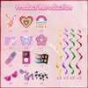 24Pcs Y2k 2000s Pink Party Swirl Decorations Hanging Spiral Decor Whirl Streamers Rainbow Hearts Ceiling Streamers Y2k Spiral Favors for Birthday Female Bachelorette