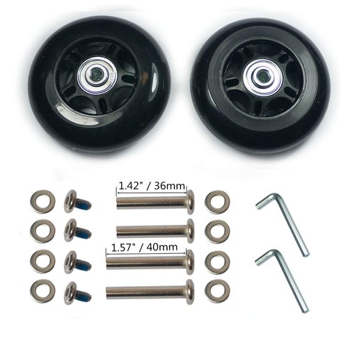 YongXuan Mute Wear-Resistant Luggage Suitcase Replacement Wheels Kit Inline Outdoor Skate Replacement Wheels (80mm x 24mm)
