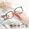 Cyxus TR90 Cat Eye Women Eyewear Frames Round Stylish Retro Metal Ultra Light Blue Light Glasses UV Blocking Eyeglasses