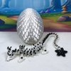 3D Printed Cherry Blossom Dragon with Dragon Egg, 12" Articulated White and Black Cherry Blossom Dragon, Home Decor Executive Desk Toys,Fidget Toys for Autism/ADHD D030-WHT