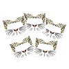 5-Pack Leopard Face Temporary Tattoo Stickers, Halloween Cosplay Cheetah Face Tattoos for Kids and Adults, Perfect for Halloween Party, Costume Makeup, and Face Art