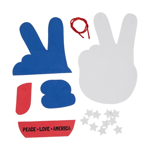 Patriotic Peace Hand Sign Craft Kit, Makes 12