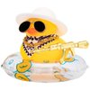 wonuu Car Rubber Duck Decoration, West Cowboy Duck Car Dashboard Decoration Accessories with Mini Swim Ring Cowboy Hat Scarf and Sunglasses, B_White Scarf Straw hat