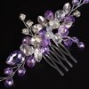 JWICOS Crystal Bride Wedding Hair Comb Rhinestone Bridal Hair Clip Glitter Wedding Hair Accessories for Women and Girls (Purple)