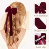 Velvet Hair Bows with Alligator Clips - 4 PCS Hair Accessories for Women, Girls, Teens, and Toddlers - Burgundy and Black Bows