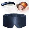 ATreebay Microwave Heated Eye Mask for Dry Eyes, Warm Eye Compress for Styes, Eyestrain, Adjustable Weighted Eye Mask for Sleeping, Completely Blackout, Navy Blue