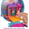 Polly Pocket Compact Playset, Dolphin Beach with Micro Polly, Mermaid Doll & Accessories, Travel Toys with Surprise Reveals
