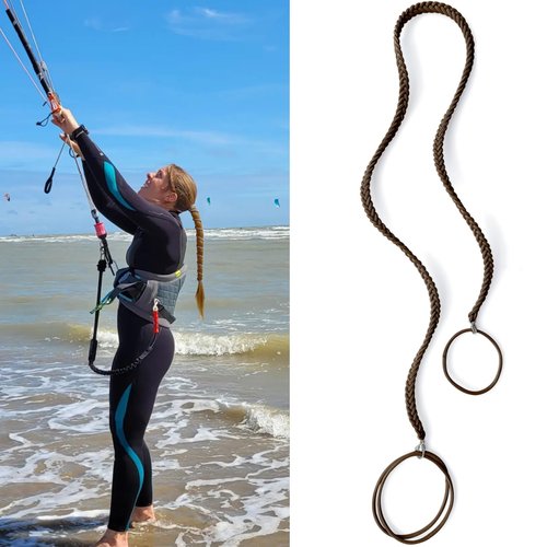 Spiral Hair Ties Sprots Ponytail Holders, Elastic Braided Hair Tie No Tangled, Pony Tail Wrap for Long Hair for Gym, Swimming, Diving 35" Brown