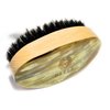 Man & Mane Premium Handmade Oxhorn & Beechwood Military Style Medium Stiff Natural Boar Bristle Men’s Hair Brush for Facial Hair & Beard Care