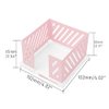 Office Memo Holders Notepad Holder 3.5 x 3.5Inch Memo Pad Cube Dispenser Acrylic Base Pink Metal Mesh Sticky Note Holder for Desk Home Office Supplies…