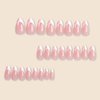 ArtiClaws Press On Nails Medium Almond Nude Pink French Tip 24 Pcs Nails Press ons Acrylic Glossy Artificial Nails Prep Kit