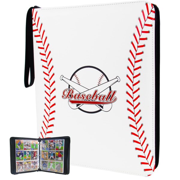 Baseball Card Binder, 900 Pocket Card Collections Album, 9 Pocket Trading Card binder with 50 Removable Sleeves, Card Protectors Holder Fit Football, Baseball, Sport Cards and Other Trading Cards