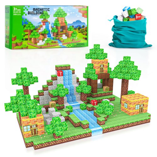 KKQ 100PCS Magnetic Blocks - Building Toys for Boys Girls 3+,Toddler Building Magnet Toy STEM Sensory Game,Christmas Birthday Gifts for Kids Ages 4 5 6 7 8 9