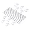 FPVDrone 10PCS 1.2mmx20cm RC Steel Pushrod Parts + 10PCS Nylon Micro Control Horns 35mmx15mm 4 Holes for RC Airplane Plane DIY Parts