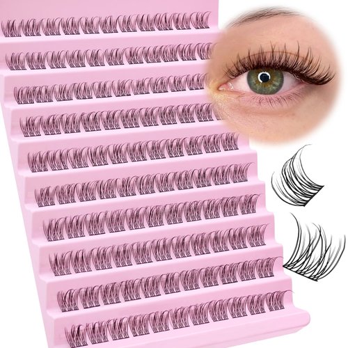 SLSXNL Natural Lash Clusters Wispy Cluster Eyelash Extensions D Curl 9-11MM Cluster Lashes Short Eyelash Clusters,9mm 10mm 11mm False Eyelashes 110pcs