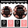 Kepeel 96 Pcs Retirement Party Plates and Napkins Set, Rose Gold Happy Retirement Party Supplies Decorations for Women Going Away Party Disposable Dinnerware Set, Serves 24