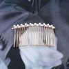 Allereyae Pearl Hair Comb Barrette Pearl Hair Barrette Comb Faux Pearl Wedding Headpieces French Pearl Head Comb Clip Decorative Headwear Bride Hair Accessories for Women and Girls (Style C)