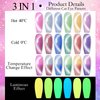 MSRUIOO Glow in the Dark Gel Nail Polish Set, Color Changing Gel Nail Polish, Mood Temperature Color Change Glitter Gel Polish, Luminous Cat Eye Gel Nail Polish for Nail Art Manicure DIY at Home