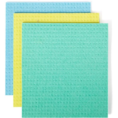 Full Circle Reusable Cellulose Sponge Clothes, 3 Pack, Set of 3, Multicolor, 3 Count