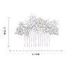 Foyte Crystal Wedding Hair Comb Leaf Bride Headpiece Silver Rhinestone Opal Hair Piece Bridal Side Hair Accessories for Women
