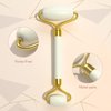 Jade Roller Gua Sha Set - Facial Skin Care Set, Facial Beauty Tools, Natural Beauty Skin Care Tools, Face Roller Massager for Face, Neck, and Eye Treatment (White)