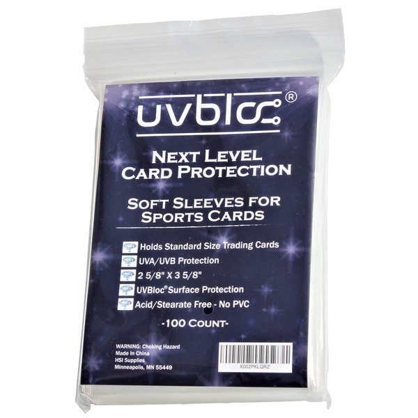 UVBLOC Penny Baseball Card Sleeves (100 Pack) Soft Protector Holders for Trading Basketball Football Cards