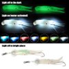 Dr.Fish Saltwater Squid Fishing Lures, 6" LED Fishing Lures 6/0 Hooks Squid Jig Halibut Lincod Jig Salmon Trolling Lures Deep Drop Light Flasher Offshore Lures Mackerel Tuna Striper Lures Green