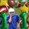 HADCKJA Football Balloon Football Birthday Decorations 11th Birthday Balloon Rugby Gold Brown Star Rugby Field Balloon Touchdown Sports Theme Football Party Supplies Birthday Party Decorations 10Pcs