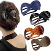 4Pcs French Concord Curved Hair Clips, Plastic, Light weight, Wide Use, Hair Accessories for Women and Girls