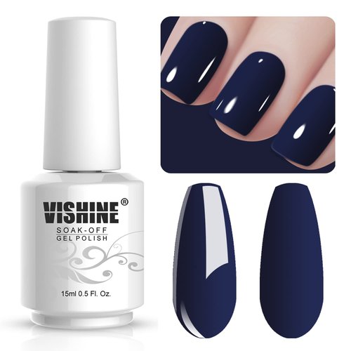 Vishine Gelpolish Manicure DIY Long-lasting Gel Nail Polish Lacquer Shiny Color UV LED Soak Off Glitter Midnightblue(1029)