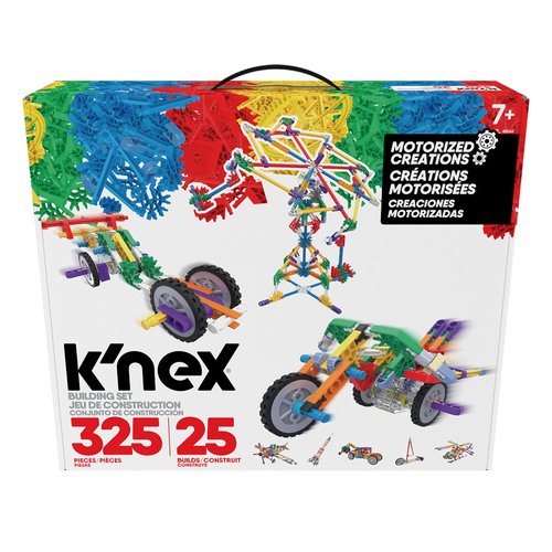 Basic Fun K'NEX | Motorised Creations Building Set | 3D Educational Toys for Kids, 325 Piece Stem Learning Kit, Engineering for Kids, 25 Model Building Construction Toy for Children Ages 7 85049