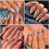 8Sheets Gold Star Nail Sticker Decals- Metallic Nail Supplies 3D Self-Adhesive Sun Stars Moon Starlight Planets Snake Nail Design Nail Art Stickers for Women Acrylic Nails Decoration Accessories Craft