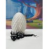 3D Printed Baby Dragon with Dragon Egg, 6" Articulated Back and White Cherry Blossom Baby Dragon, Home Decor Executive Desk Toys,Fidget Toys for Autism/ADHD BD004-BW