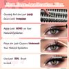DIY Lash Extension Kit 200pcs 8-16mm 50D DIY Lash Clusters with Lash Bond and Seal & Lash Tweezers Individual Lashes D Curl Eyelash Extension Kit for Self Application at Home (50D KIT)