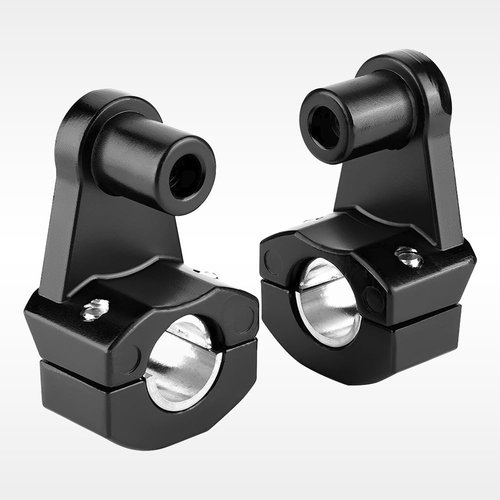 Pivot Handlebar Risers - 2in Universal Motorcycle for 7/8" or 1-1/8in.Handlebar Black 2pcs (black)