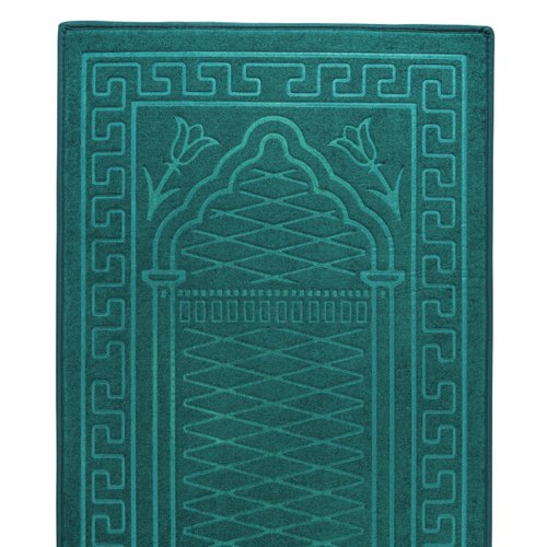 Sacred Artisans Padded Prayer Mat, Paradise Green with Soft, Plush, Thick Foam | Prayer Mat, Prayer Rug, Muslim Prayer Rug, Islamic Prayer Rug, Prayer Matt - Travel & Gift Ready for Ramadan & Eid
